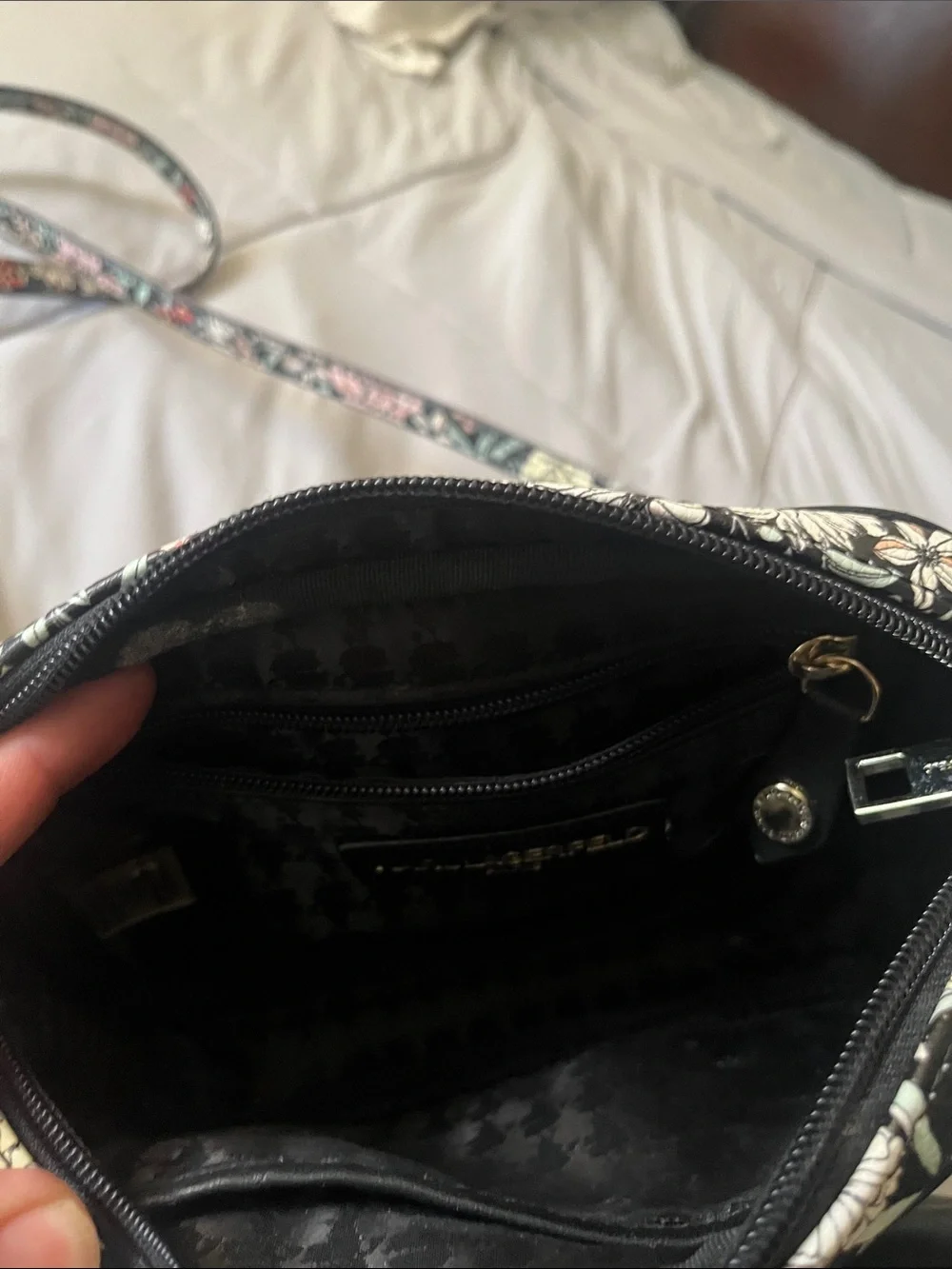 Karl Lagerfeld Black Bow Floral Crossbody Bag